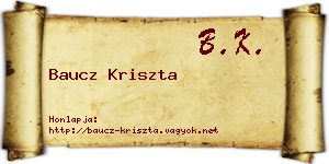 Baucz Kriszta névjegykártya